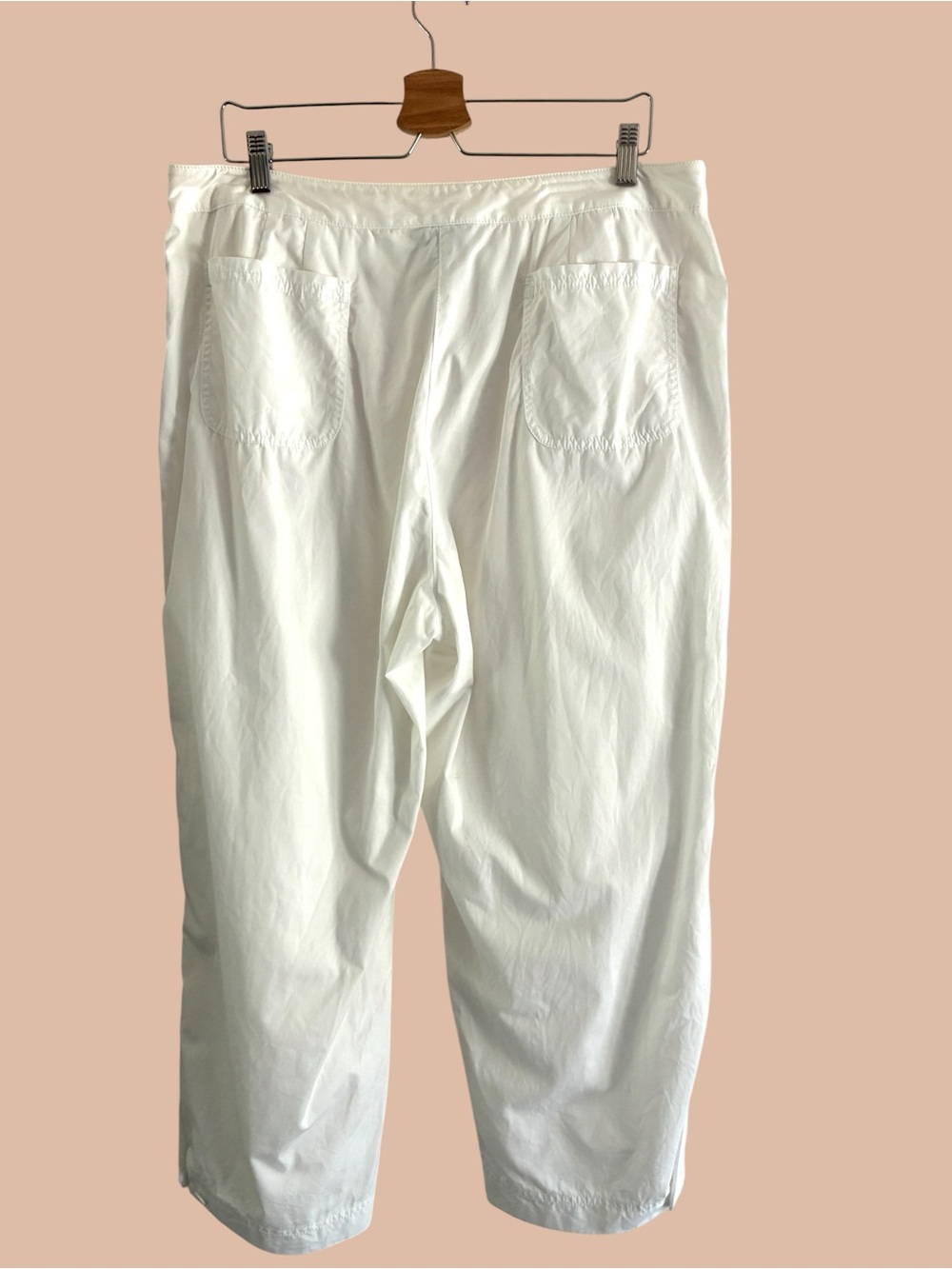 Eileen Fisher White Organic Cotton Crop Pants 1X Button Hem - Picture 3 of 10